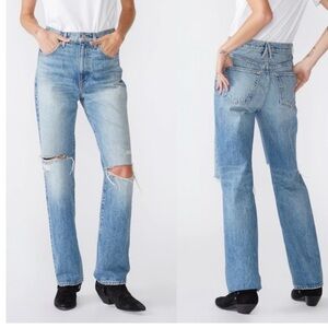 SLVRLAKE Distressed Acid Wash Straight Leg Jeans Size 25